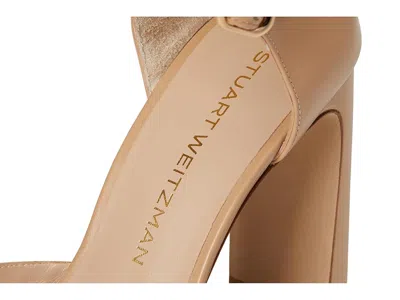 Stuart Weitzman 100mm Babette Leather Platform Pumps In Brown