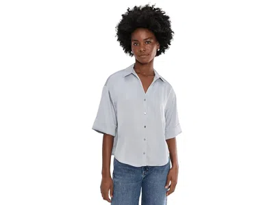 Cece Drop Shoulder Boxy Top In Blue