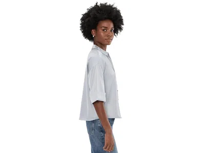 Cece Drop Shoulder Boxy Top In Blue