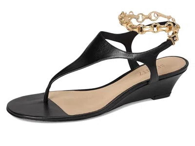 Schutz Lys Ankle Strap Wedge Sandal In Black