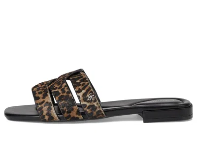 Calvin Klein Tishaly Genuine Calf Hair Slide Sandal In Animal Print