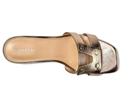 Calvin Klein Andrae Slide Sandal In Gold