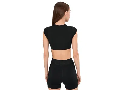 Nike Solid Cropped Top In Black