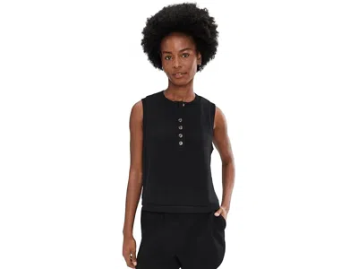 Varley Marla Button Placket Tank Top In Black
