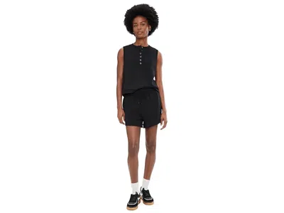 Varley Marla Button Placket Tank Top In Black