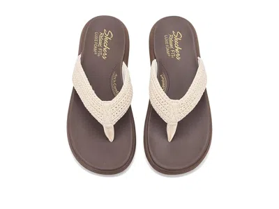 Skechers Relaxed Fit Asana Luxe Hidden Valley 2 Flip Flop In White