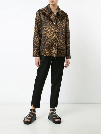Shop Alexander Wang Leopard Print Jacket In Brown