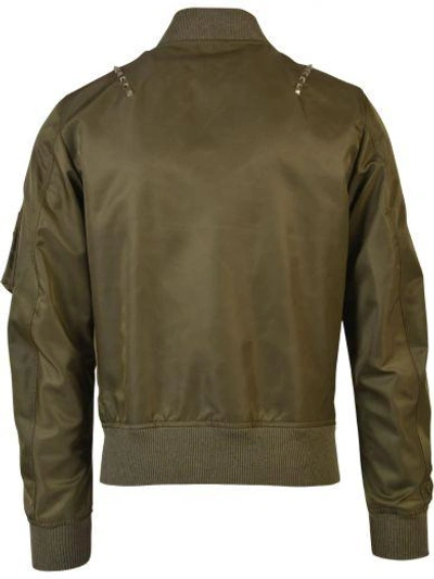 Shop Valentino Rockstud Untitled Bomber Jacket In Army