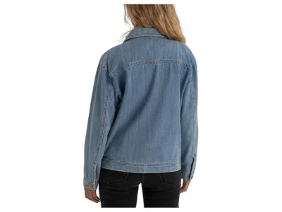 Kut From The Kloth Loretta-long Sleeve Button Front Jacket In Blue