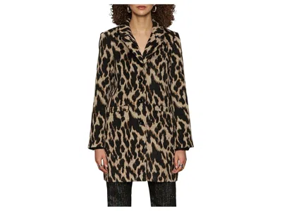 Sanctuary Downtown Button Front Jacket In Leopard Mirage In Black