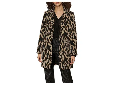 Sanctuary Downtown Button Front Jacket In Leopard Mirage In Black