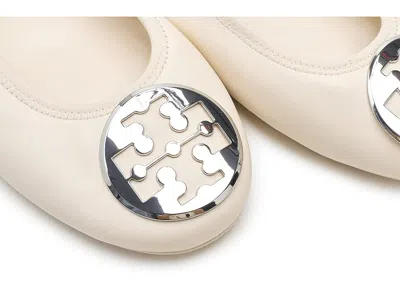 Tory Burch Leather Ballet Flats With Toe Embellishment In Multi