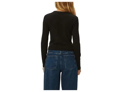 Michael Stars Trixie Cotton Snap-up Cardigan In Black