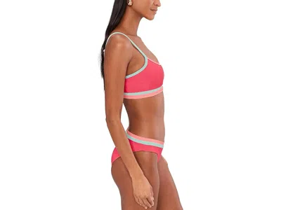 Beach Riot Val Colorblock Bikini Top In Pink