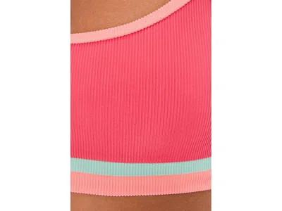 Beach Riot Val Colorblock Bikini Top In Pink