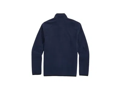 Vineyard Vines Harbor Fleece Snap Placket Pullover In Blue
