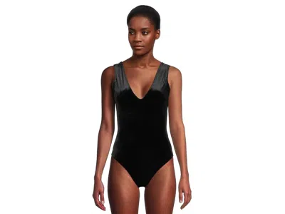 Commando Velvet Deep-v Bodysuit In Black
