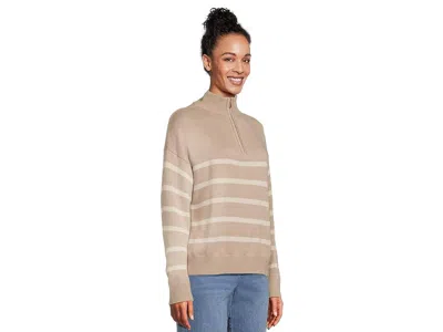 Splendid Georgie Stripe 1/4 Zip Sweater In Multi