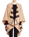 BURBERRY CHARLOTTE REVERSIBLE SOLID TO CHECK WOOL CAPE,4029406