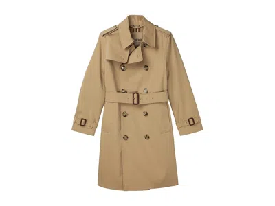 Burberry Long-sleeved Trench Coat In Brown