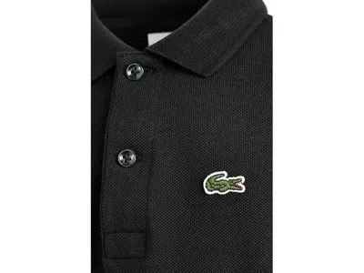 Lacoste Solid Long Sleeve Polo In Black