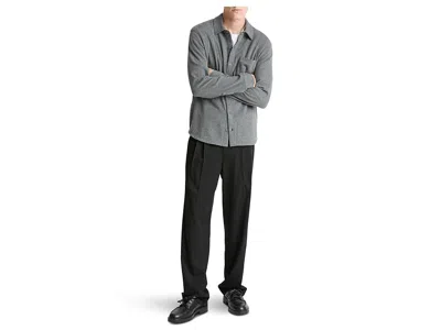 Vince Solid Button Front Knit Shirt In Gray