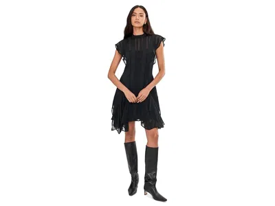 Allsaints Womens Fleur Asymmetric Woven Mini Dress Black