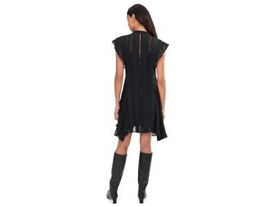 Allsaints Womens Fleur Asymmetric Woven Mini Dress Black