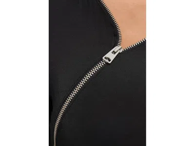 Allsaints Womens Black Elsie Zip-detail Stretch-woven Maxi Dress