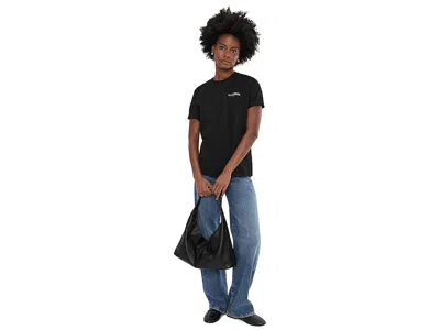 Allsaints Guardian Amelie Short Sleeve Graphic Logo T-shirt With Back Print In Black