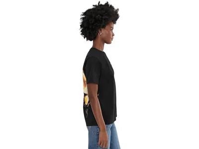 Allsaints Guardian Amelie Short Sleeve Graphic Logo T-shirt With Back Print In Black