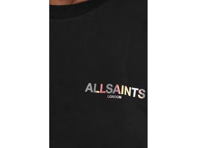 Allsaints Guardian Amelie Short Sleeve Graphic Logo T-shirt With Back Print In Black