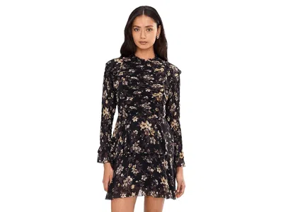 Allsaints Womens Vine Black Portia Floral-print Woven Mini Dress