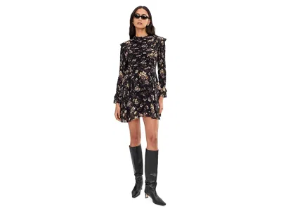 Allsaints Womens Vine Black Portia Floral-print Woven Mini Dress