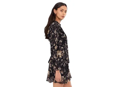 Allsaints Womens Vine Black Portia Floral-print Woven Mini Dress