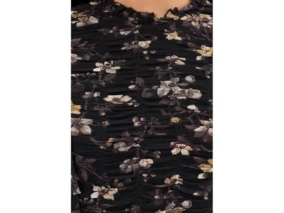 Allsaints Womens Vine Black Portia Floral-print Woven Mini Dress