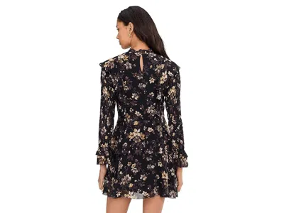 Allsaints Womens Vine Black Portia Floral-print Woven Mini Dress