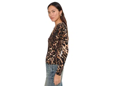 Allsaints Womens Katlyn Leopard-print Long-sleeve Stretch-jersey Top Pardus Honey B In Animal Print