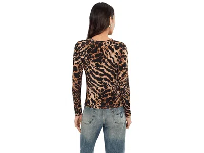 Allsaints Womens Katlyn Leopard-print Long-sleeve Stretch-jersey Top Pardus Honey B In Animal Print