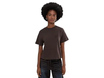 Allsaints Womens Bottle Brown Lover Lisa Embroidered Cotton-jersey T-shirt