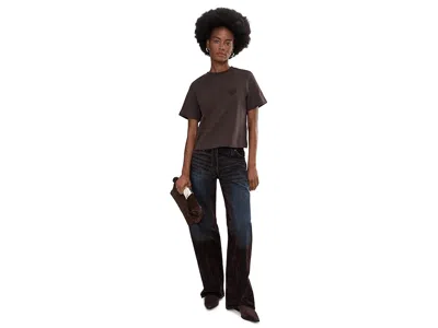 Allsaints Womens Bottle Brown Lover Lisa Embroidered Cotton-jersey T-shirt