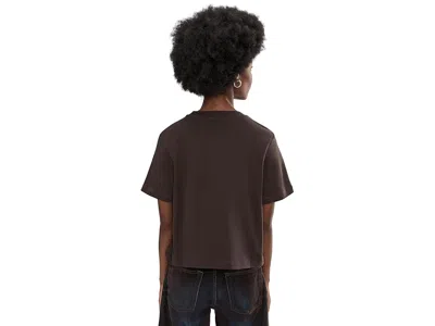 Allsaints Womens Bottle Brown Lover Lisa Embroidered Cotton-jersey T-shirt