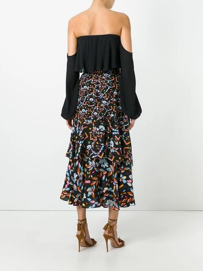 floral print ruffled skirt