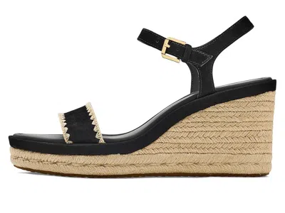 Cole Haan Cloudfeel Asbury Espadrille Wedge Sandals In Black