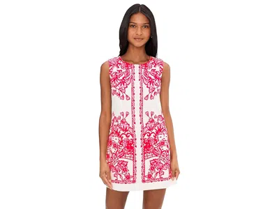 Lilly Pulitzer Sadie Sleeveless Shift Romper In Coconut Spicy Socialite Engineered Romper In White