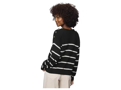 Splendid Stephanie Stripe Sweater In Black