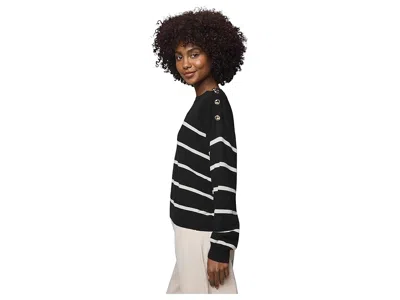 Splendid Stephanie Stripe Sweater In Black