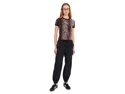 Puma Essentials Bedazzled Rhinestone Embellished Leopard Print Cotton Graphic T-shirt In Brown