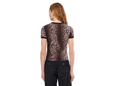 Puma Essentials Bedazzled Rhinestone Embellished Leopard Print Cotton Graphic T-shirt In Brown