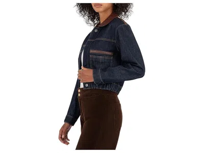 Kut From The Kloth Ella Button Front Jacket Contrast In Blue